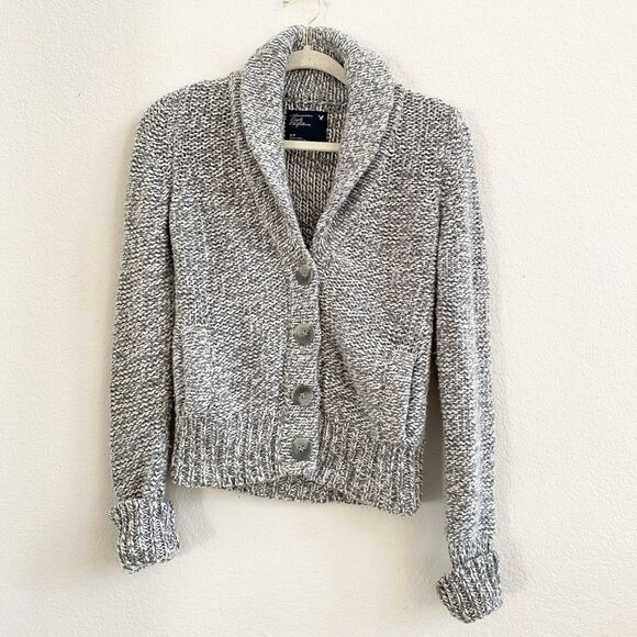 American Eagle Outfitters Sweaters - American Eagle Outfitters Womens Cardigan Sweater S Wool Blend Gray Chunky Knit